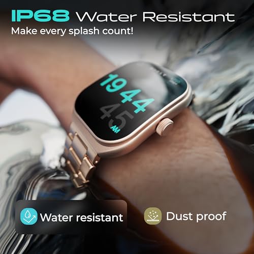 GOBOULT Trail Smartwatch 2.01" 3D Curved HD Display, BT Calling 5.3, 600 Nits Brightness, IP68, 190+ Watchfaces, 120+ Sports Modes, AI Voice Assistant, SpO2 Monitoring (Rose Gold)