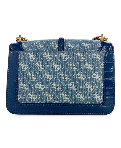 GUESS Women's Blue Cotton Logo Crossbody Bag