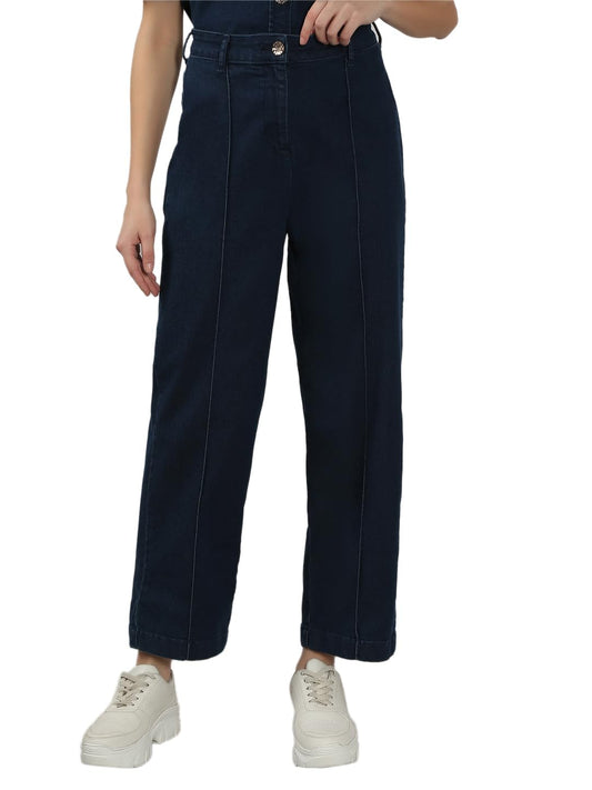 VERO MODA Women's Straight Fit High-Rise Blue Jeans