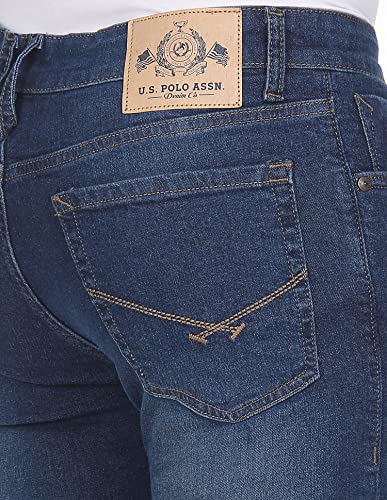 U.S. POLO ASSN. Men Blue Stone Wash Regallo Skinny Fit Jeans