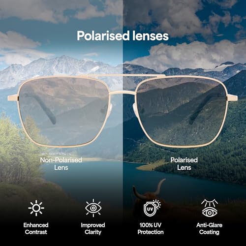 John Jacobs Full Rim Square Stylish & Premium Sunglasses | JJ Acetate | Polarized and 100% UV Protected | Men & Women | Medium | JJ S70010