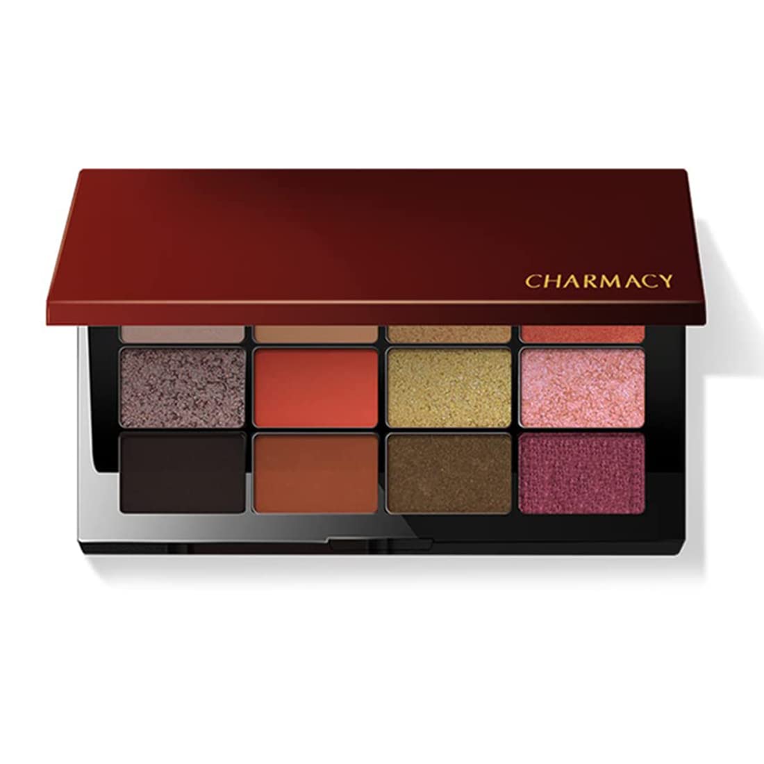 Charmacy Milano Eye Shadow 12 Color Palette - Easy To Blend, Great Pigments, Matte-Shimmer Shades, Soft Texture, Basic & Uniqe Shades in One Palatte, Built-in Mirror