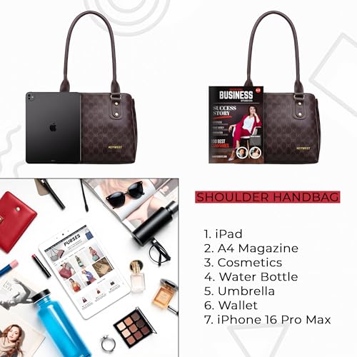 Keywest Women's Penguin Luxe Tote Handbag for Women | Office Bag for Work | Ladies Purse | Stylish Shoulder Bag | Gift For Women | Brown