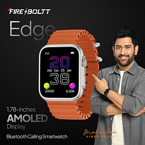 Fire-Boltt Edge 1.78" AMOLED Bluetooth Calling Smart Watch with AI Voice Assistant, Gaming, 110+ Sports Mode & Health Suite, Rotating Crown Button, 368 * 448 Pixel High Resolution