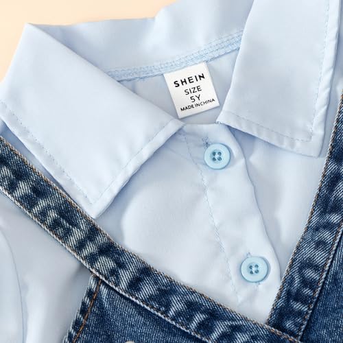 Hoscotch Girls Embellished Blue Short Sleeves Short Set For Ages (5-6 Years)