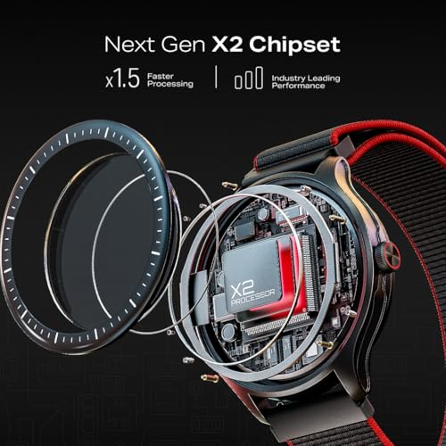 boAt Valour Watch 1 GPS, AI Based Auto Gym Mode, Built-in GPS, Advanced X2 Chip, 6-axis sensors, 3 ATM,15 Days Battery,1.43" AMOLED Display w/Gorilla Glass Smart Watches for Man (Fusion Black)