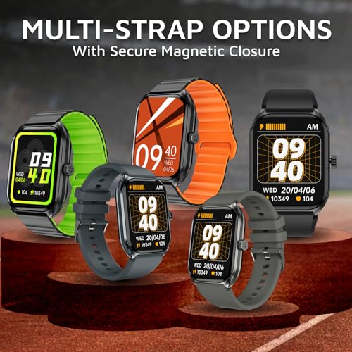 CULTSPORT Ace X1 2.04" Amoled Display,1000 NITS, Bluetooth Calling, 300mAh Battery, AOD Smartwatch (Charcoal Grey Strap, Free Size)