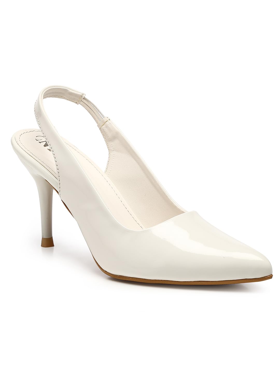 GNIST Pointed Pumps White Stiletto Heels,Size 38EU/5UK