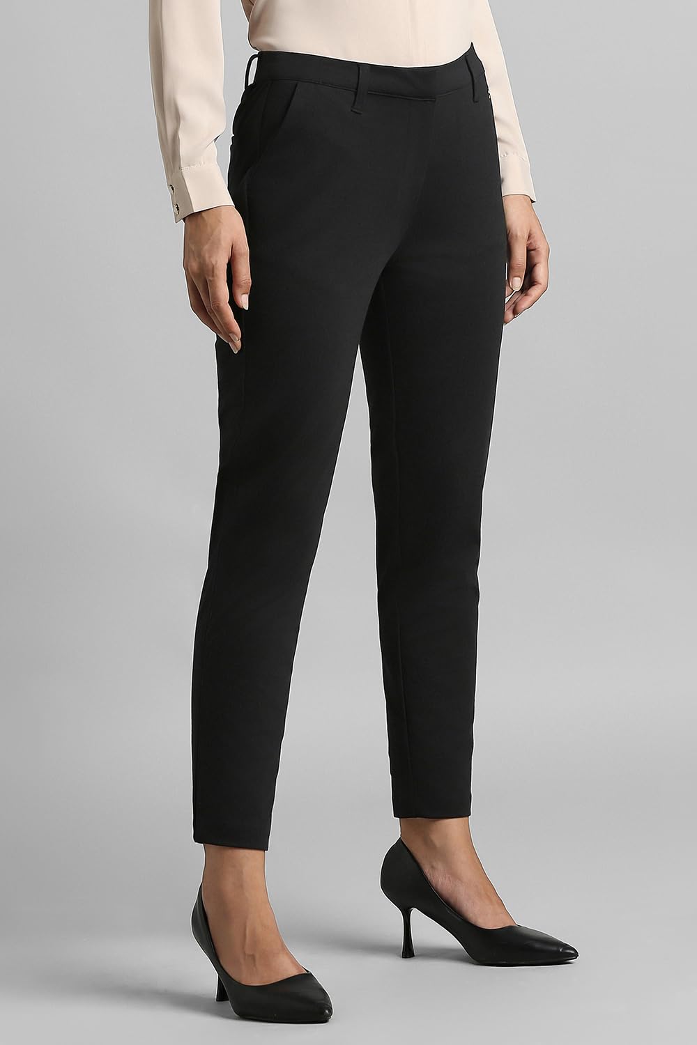 Van Heusen Women's Regular Pants (VWKBCRGFN22457_Black