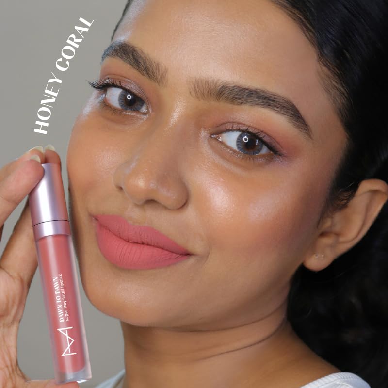 House Of Makeup Hydrating Liquid Lipstick | Nude Lipstick Shades | Comfy Liquid Lipsticks For Women | Everyday Nude Shade Lipstick | Liquid Matte Lipstick | 5 ml | (Honey Coral)