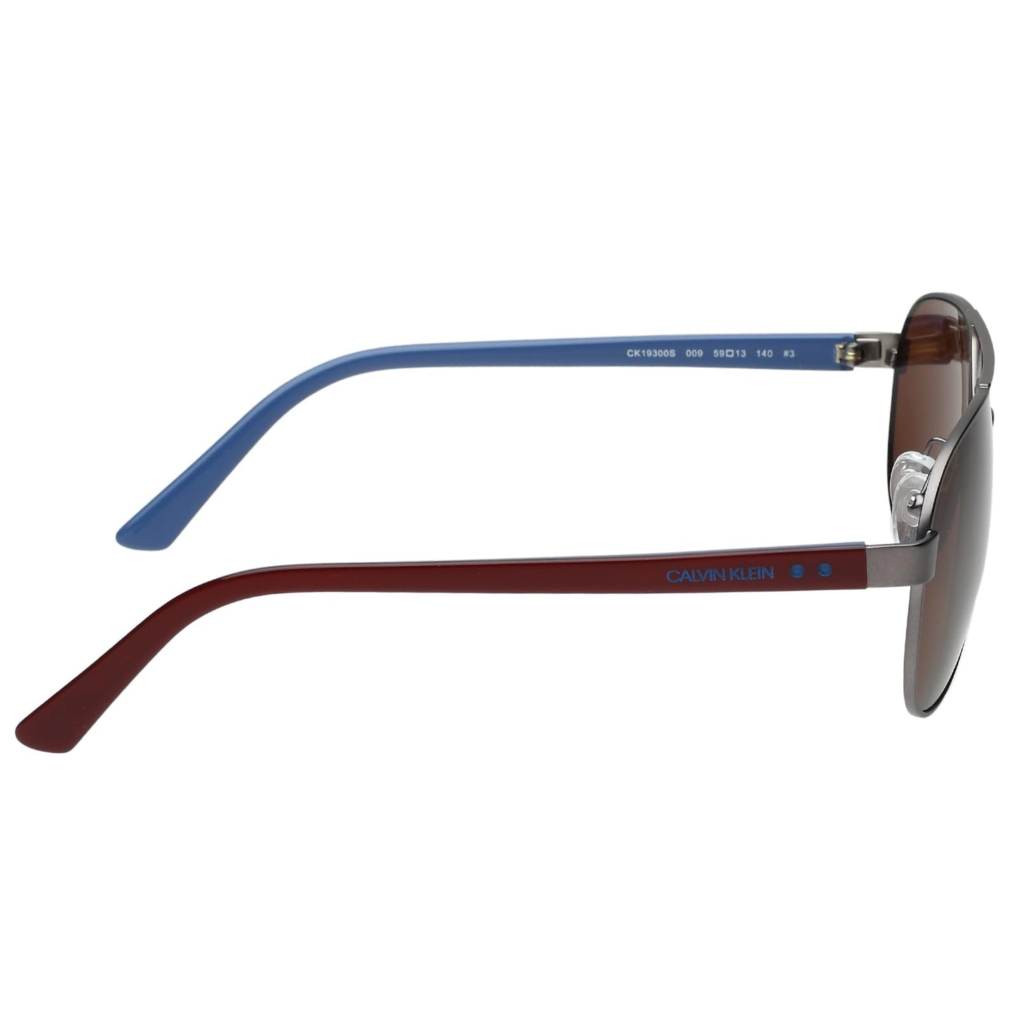 Calvin Klein|Grey Full Frame Aviator Sunglasses|100% UV Protected (Uv 400) Red Lens|Men's|Large|Ck 19300 009 59 S