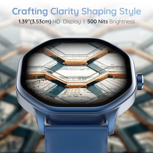Pebble Hive Octa Display Smartwatch | BT Calling | Functional Rotating Crown | Multi Sports Modes | Sleep Monitoring | Health Suite | Customizable Watch Faces | in-Built Games & World Clock - Blue