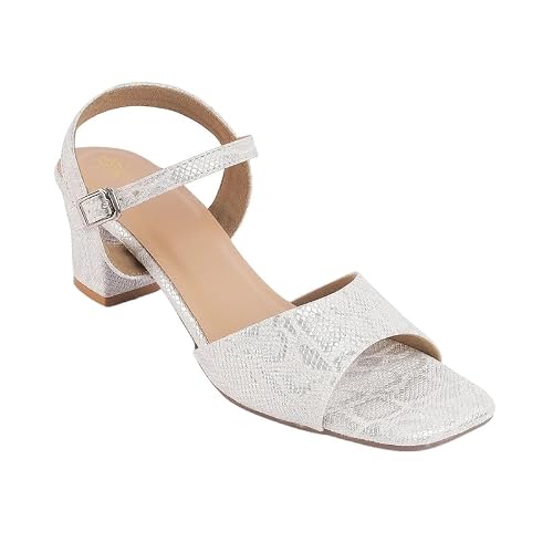tresmode Sanrep White Women's Dress Block Heel Sandals in Size 3 UK / 36 EU