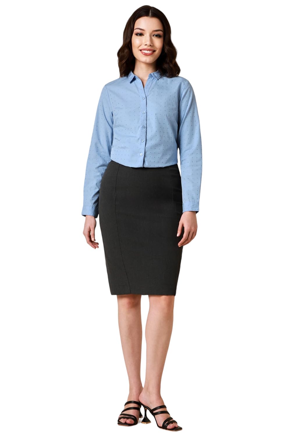 Allen Solly Women Blue Print Long Sleeves Shirt