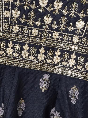 Max Women Embroidered A-Lune Kurta (Blue_S)