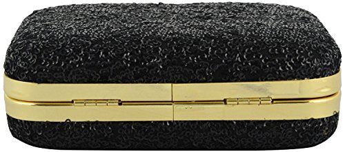 DUCHESS Handicraft Black Sequin Box Clutch for girls