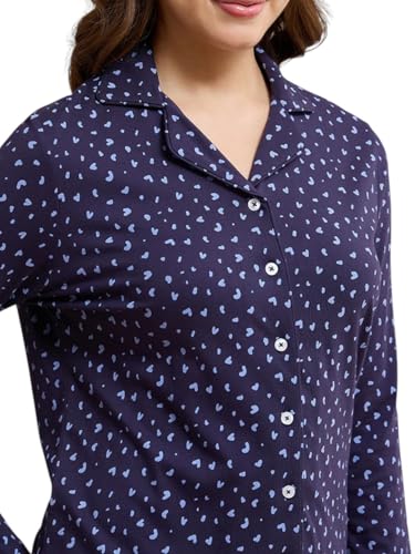 Amante Blue Printed Pure Cotton Women Night Suit