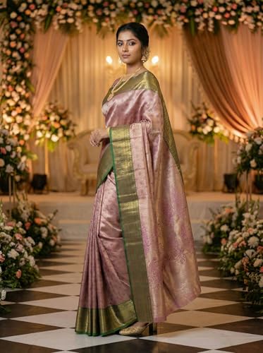 MIMOSA Women’s Magenta Art Silk Saree Woven with Zari Tissue | Kanjivaram Style Saree | Rich Pallu & Tassels | 6.2 Mtrs