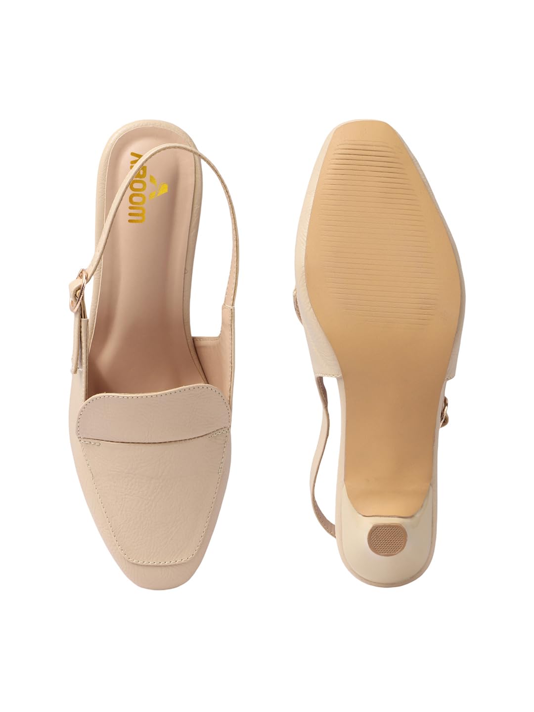 AROOM Women's Fashion Mules Sandal Pointed Toe with Backstrap Comfortable Sole Women & Girls (Cream, UK Footwear Size System, Adult, Women, Numeric, Medium, 6)