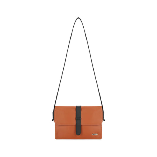 Fastrack Women Flap Buckle Sling Bag with Secure Buckle Closure - Stylish Flap-Over Crossbody for Everyday Use, Brown