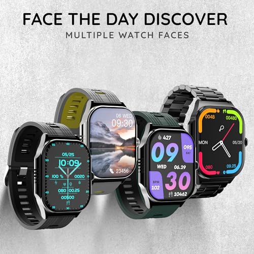 Pebble Alive 1.99" (5.05 cm) Amoled Display, Quick Notification, Always on Display, BT Calling, Health Suite, Mutisports Mode, Father Touch, Multiple Watch Faces, AI Voice Assistance - Forest Green