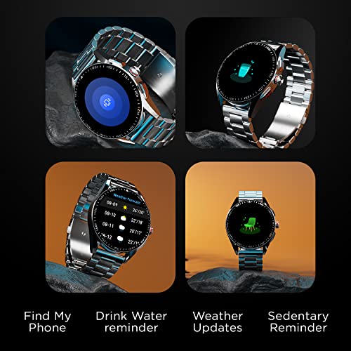 Fire-Boltt Invincible Plus 1.43" AMOLED Display Smartwatch with Bluetooth Calling, TWS Connection, 300+ Sports Modes, 110 in-Built Watch Faces, 4GB Storage & AI Voice Assistant (Gold Black)