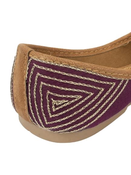 DESI COLOUR Women Ethnic Footwear Mojari/Punjabi Jutti-Purple Bricks