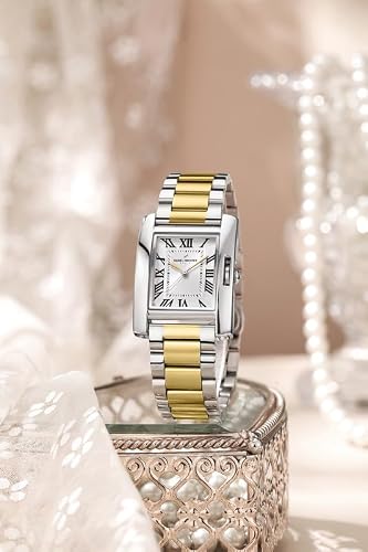 Daniel Hechter Paris Opera Collection Square Dial Watch for Women with Roman Indices and Stainless Steel Strap-DHW2004
