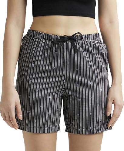 Jockey Women's Shorts with Side Pockets, Ultrasoft and Durable Waistband & Drawstring Closure RX15_Black_L