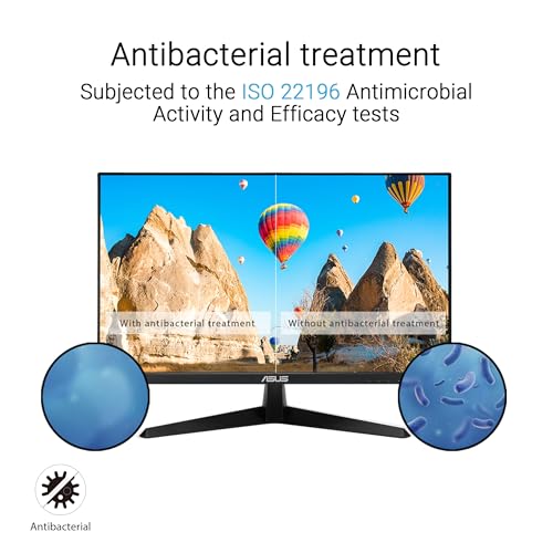 ASUS VY249HGR Eye Care Gaming Monitor – 24-Inch (23.8-Inch viewable), IPS, Full HD, Frameless, 120Hz, Adaptive-Sync, 1ms MPRT, HDMI, Low Blue Light, Flicker Free, Wall Mountable