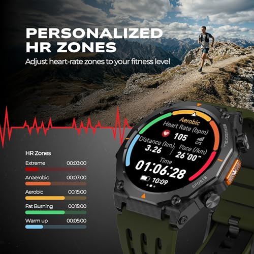 Fastrack Xtreme Adventure Smartwatch with 1.43” AMOLED Display, Dual Push Button, GPS, ABC, 1ATM, Inbuilt Torch, 100+ Multisports, Dual Tone Strap, BT Calling, HRM, SpO2 & Multiple Menu Styles - Green