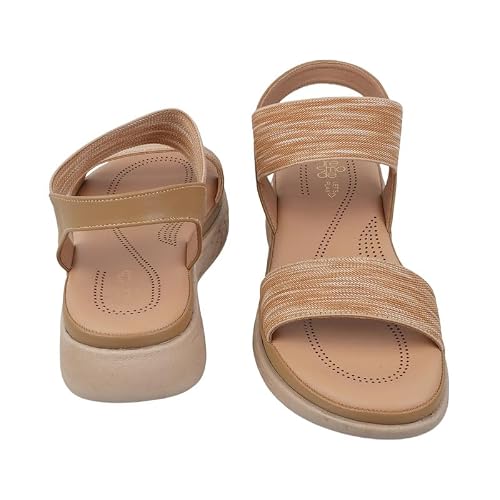 tresmode Hintle Beige Women's Casual Wedge Sandals in Size 3 UK / 36 EU
