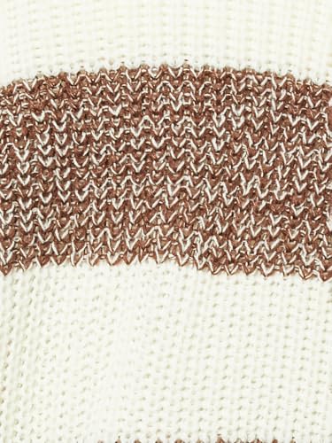 Max Women Boxy Fit Striped Sweater (Green_M)