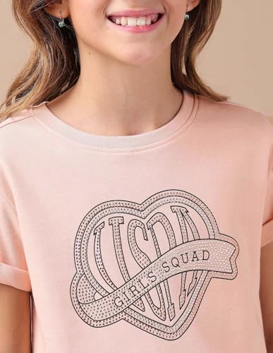 U.S. POLO ASSN. Girl's Relaxed Fit T-Shirt (UGSS25TSH227 Pink