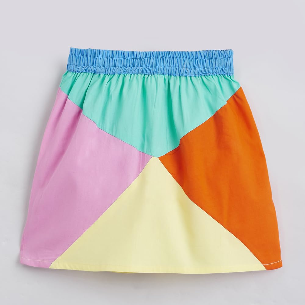 Hopscotch Girls Color-Block Print Regular Multi Skirt