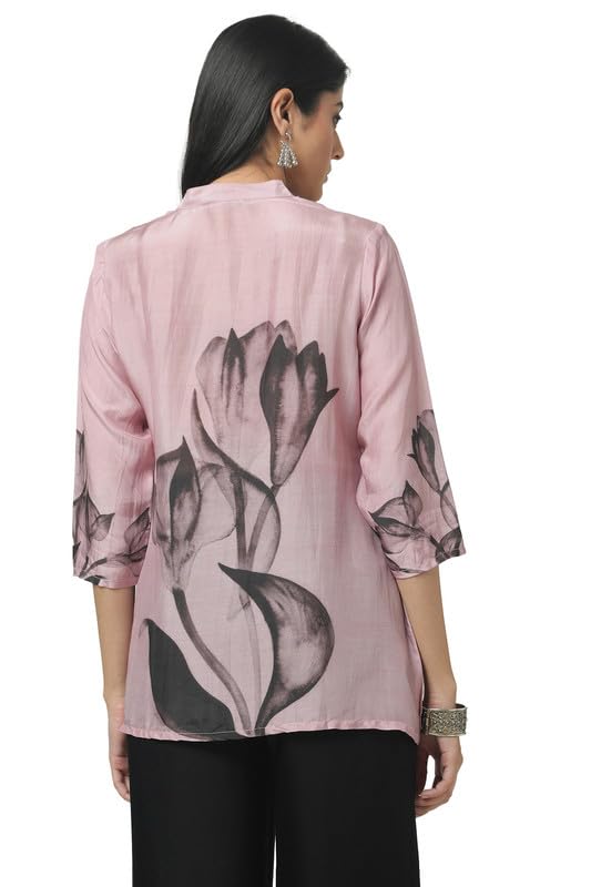 Soch Womens Onion Pink Muslin Floral Print Tunic