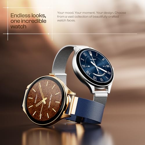 Fire-Boltt Phoenix Air Smart Watch 1.26” Round Display, Rotating Button, Wireless Charging, Ultra Lightweight Metal Body, Bluetooth Calling, Smartwatch with Silicone & Mesh Steel Straps Onyx Black