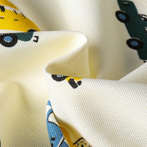 Hopscotch Boys Short Sleeves Cream Vehicle Print Short Set For Ages (18-24 Months)