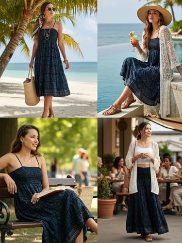 KE KANHA EXPORTs Convertible Skirt Dress for Women|Summer Skirt Dress Beach Wear|Boho Border Print Flared Design|Multicolor|Easily fits S-M-L|Bust 24-48 Inches Length 38 Inches|Boho Beach