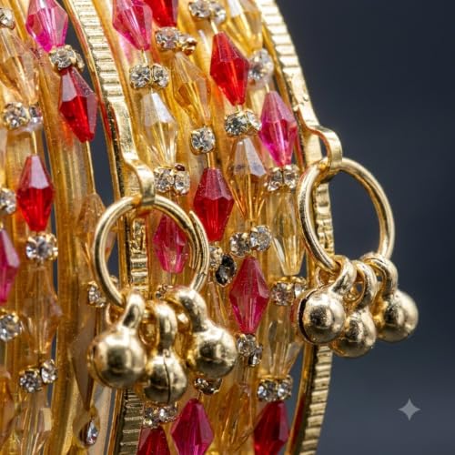 Nakabh Kashmiri Ghangharoo Glass Bangles Women, With Kashmiri 16 pcs, 2.8