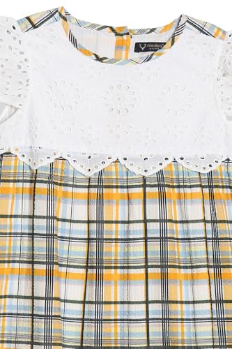 Allen Solly Girls White Check Regular Fit Casual Dress