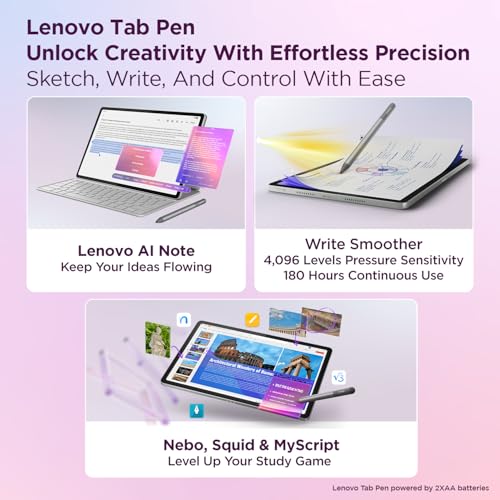 Lenovo Idea Tab Plus with Pen | Wifi |12.1" 2.5K Display, 800nits Peak Brightness |12GB RAM + 256GB ROM (Expandable upto 2TB)| MediaTek Dimensity 6400| 10200mAh|4 Speakers with Dolby Atmos| Cloud Grey