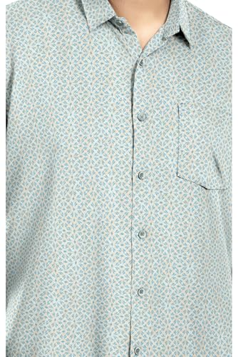 Pluss Tribe - Mens Plus Size Printed Shirts - Pure Cotton - Digital Print - Ideal for Casual, Office D010 - Size - 5XL