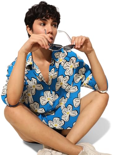 ONLY Women's Loose Fit Blue Shirt