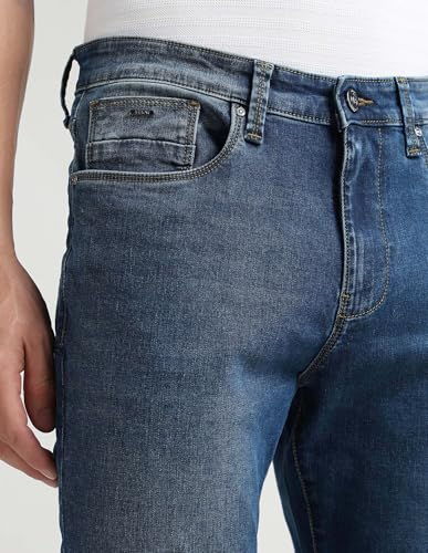 Arrow Newyork Men's Soho Slim Tapered Fit Mid Rise Jeans (ANAKJN2680_Indigo_40)