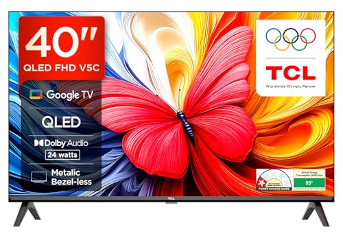 TCL 101 cms (40 inches) Smartchoice Full HD Smart QLED Google TV | Dolby Audio 24 watts | Ai Clarity | Metallic Bezel-Less | Multiple Viewing Mode | 40V5C