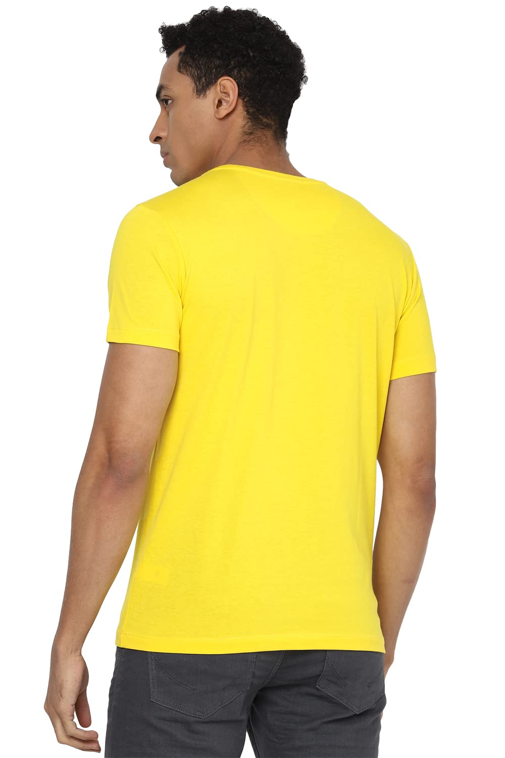 Allen Solly Men's Regular Fit T-Shirt (ALKCVSGFN12735_YELLOW OCHRE_Extra Large)