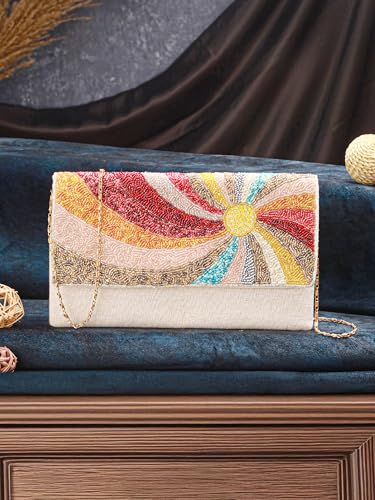 BAGUZZI RAINBOW Clutch Bag | Stylish & Trendy Multicolor Handbag for Women | Elegant Party & Casual Purse | Compact & Lightweight | Perfect for Weddings, Evening Outings & Gifts