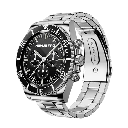 Deedlite Nexus Pro Smartwatch for Men, Rugged Titanium Design, Bluetooth Calling, Health Monitor, Compatible with iOS Android (Onyx)