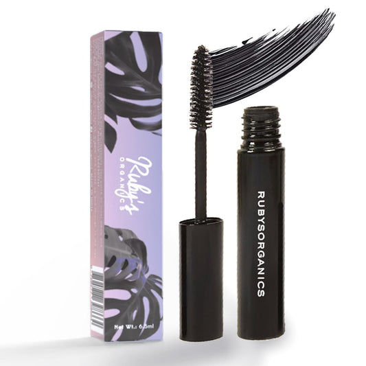 Ruby's Organics Mascara Black - Natural, Non-toxic, Long-lasting, Waterproof, Full-lift, Eye Makeup, Safe and Non-irritating Formula for Sensitive Eyes, Cruelty-Free, Paraben Free - Black, 6.5ml
